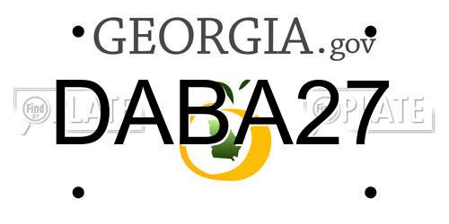 DABA27 Georgia License Plate