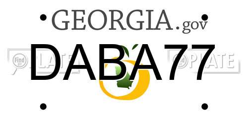 DABA77 Georgia License Plate
