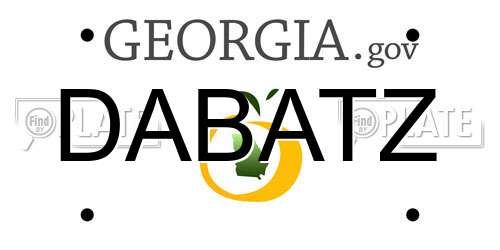 DABATZ Georgia License Plate