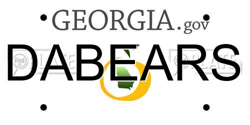 DABEARS Georgia License Plate