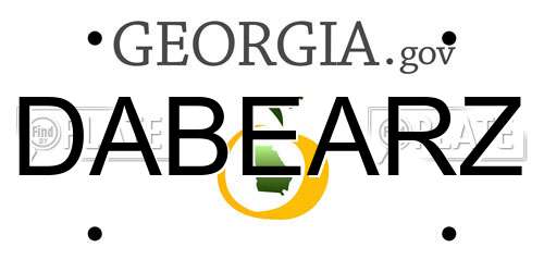 DABEARZ Georgia License Plate