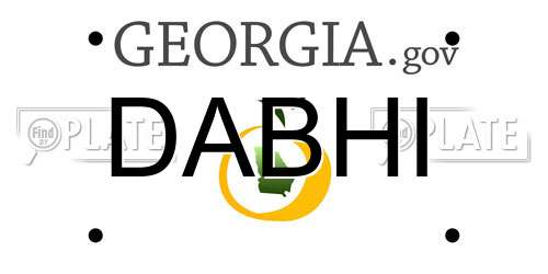 DABHI Georgia License Plate