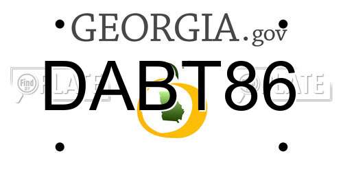 DABT86 Georgia License Plate