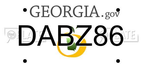 DABZ86 Georgia License Plate