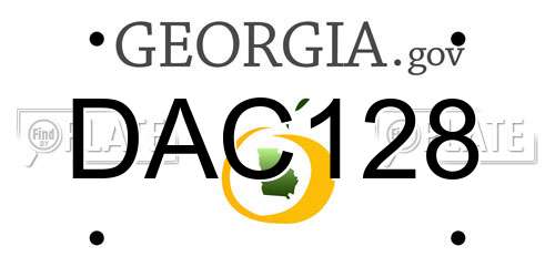 DAC128 Georgia License Plate