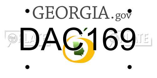 DAC169 Georgia License Plate