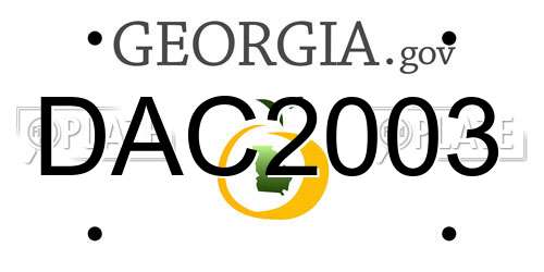 DAC2003 Georgia License Plate
