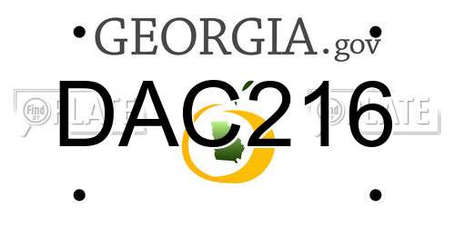 DAC216 Georgia License Plate