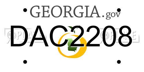 DAC2208 Georgia License Plate