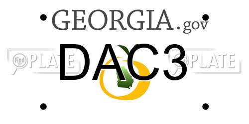 DAC3 Georgia License Plate