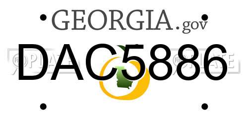 DAC5886 Georgia License Plate