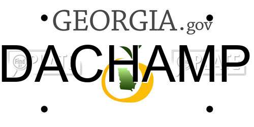 DACHAMP Georgia License Plate