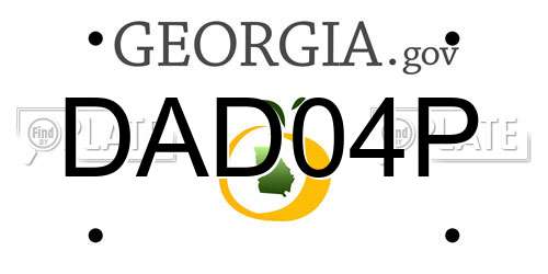 DAD04P Georgia License Plate