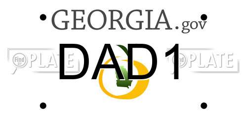 DAD1 Georgia License Plate
