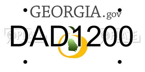 DAD1200 Georgia License Plate