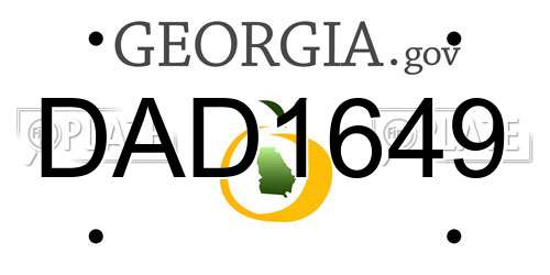DAD1649 Georgia License Plate