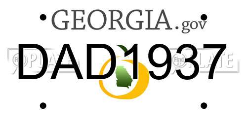 DAD1937 Georgia License Plate
