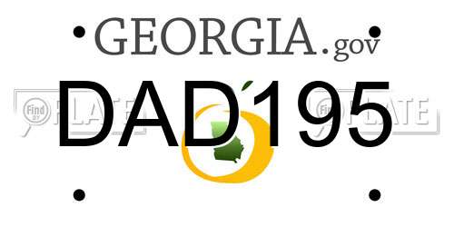 DAD195 Georgia License Plate