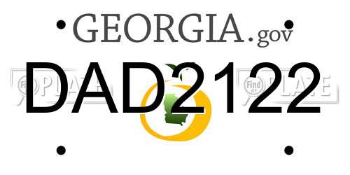 DAD2122 Georgia License Plate