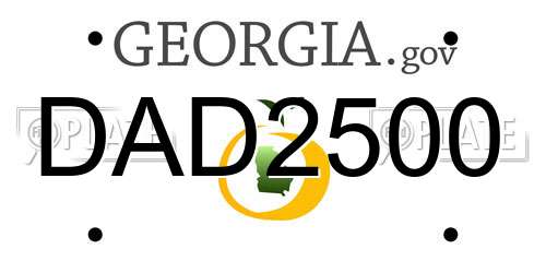 DAD2500 Georgia License Plate
