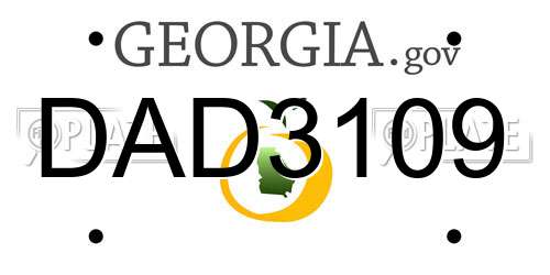 DAD3109 Georgia License Plate