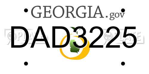 DAD3225 Georgia License Plate