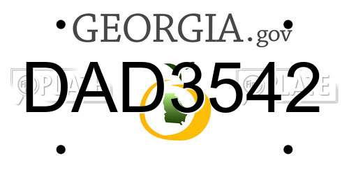 DAD3542 Georgia License Plate