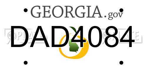 DAD4084 Georgia License Plate