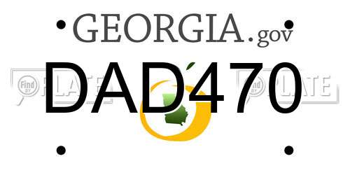 DAD470 Georgia License Plate