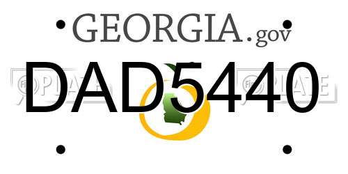 DAD5440 Georgia License Plate