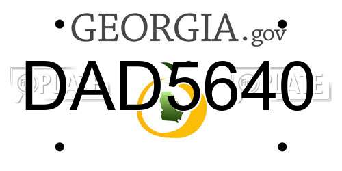 DAD5640 Georgia License Plate
