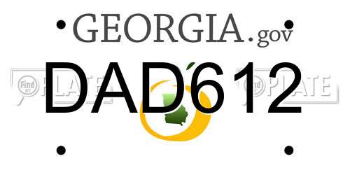 DAD612 Georgia License Plate