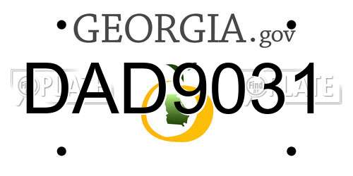 DAD9031 Georgia License Plate