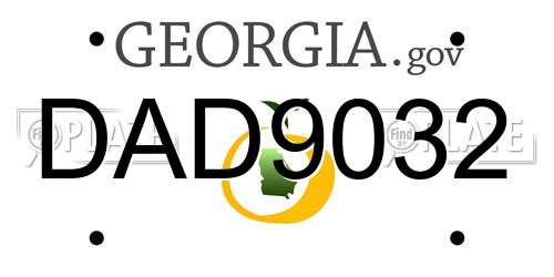 DAD9032 Georgia License Plate