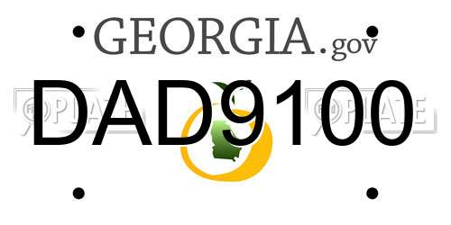 DAD9100 Georgia License Plate