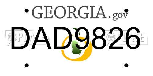 DAD9826 Georgia License Plate