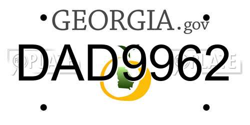 DAD9962 Georgia License Plate