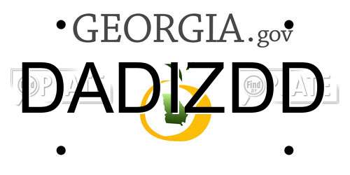 DADIZDD Georgia License Plate