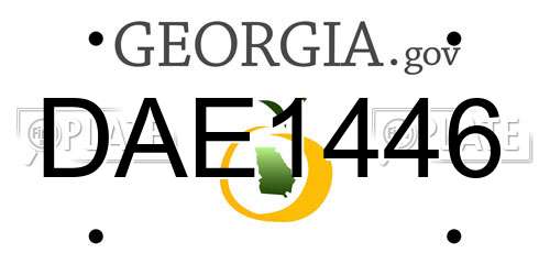DAE1446 Georgia License Plate