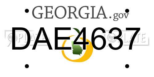 DAE4637 Georgia License Plate