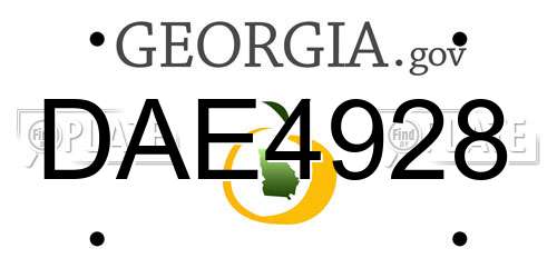 DAE4928 Georgia License Plate