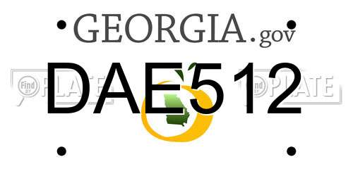 DAE512 Georgia License Plate