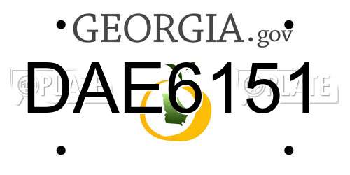 DAE6151 Georgia License Plate