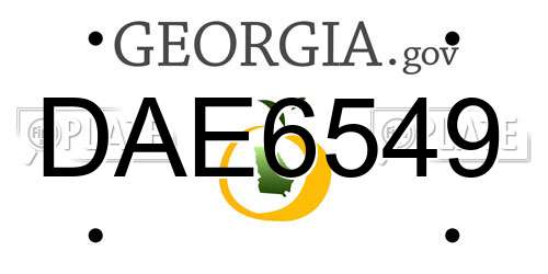 DAE6549 Georgia License Plate