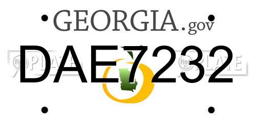 DAE7232 Georgia License Plate