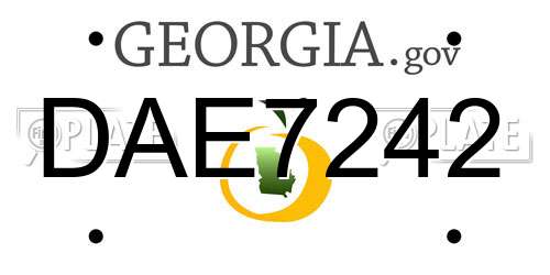 DAE7242 Georgia License Plate