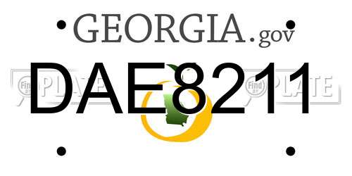 DAE8211 Georgia License Plate