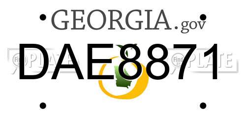 DAE8871 Georgia License Plate