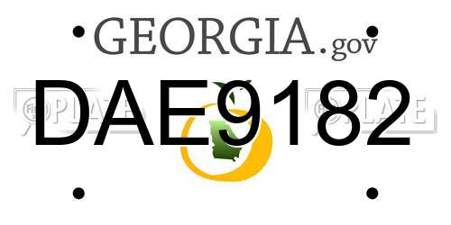 DAE9182 Georgia License Plate