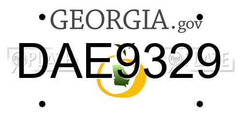 DAE9329 Georgia License Plate